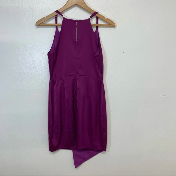 Lulus Mini Dress XS Purple  Faux Wrap Satin Sheath Sleeveless Fairy Whimsy NEW‎ - Picture 6 of 11